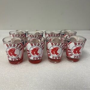 Set Of 8 Boston Red Sox Shot Glasses MLB NWT Sox World Champs